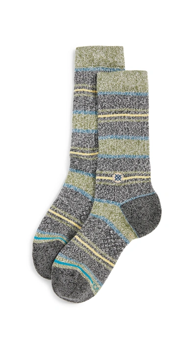 Stance Defeat Crew Socks In Green