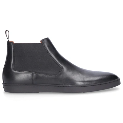 Santoni Chelsea Boots 15239 Calfskin In Black