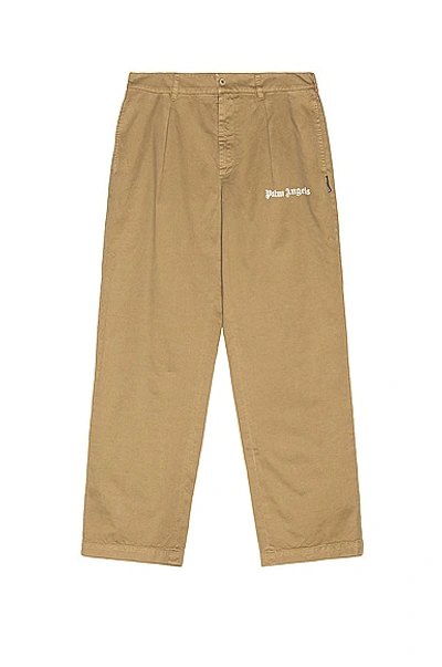 Palm Angels Classic Pants In Brown Rice & Brown Rice