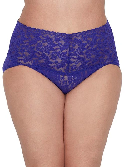 Hanky Panky Plus Size Signature Lace Retro V-kini In Night Sky