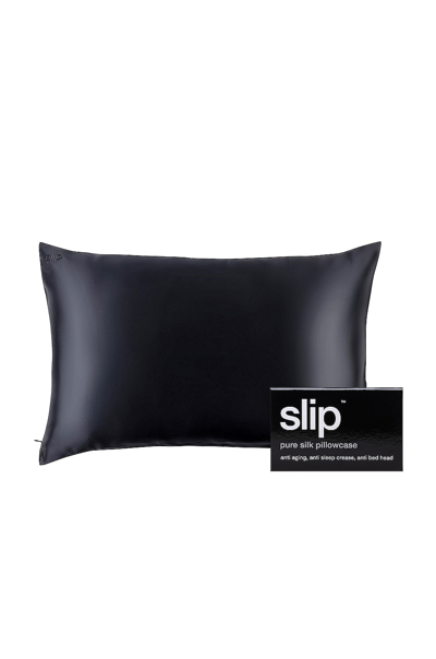 Slip Queen/standard Pure Silk Pillowcase In Black