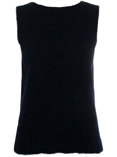 Jil Sander Mohair-virgin Wool Blend Waistcoat In Blue