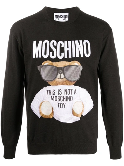 Moschino Teddy Bear Crew Neck Sweatshirt In Red