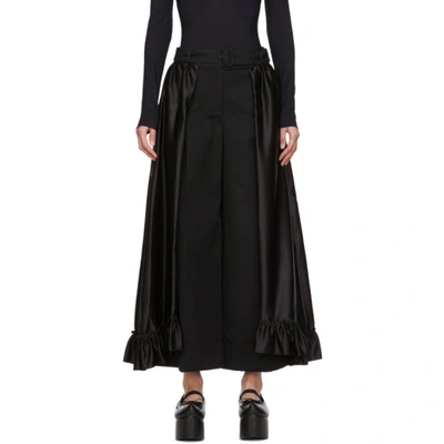 Simone Rocha Skirt Overlay Cropped Trousers In Black