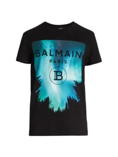 Balmain Screen-print Logo T-shirt In Black Multi
