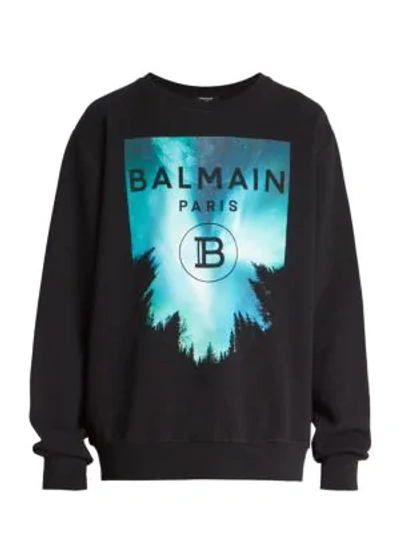 Balmain Oversized Printed Sweatshirt In Aaa Multi