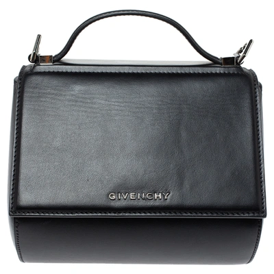 Pre-owned Givenchy Black Leather Mini Pandora Box Crossbody Bag