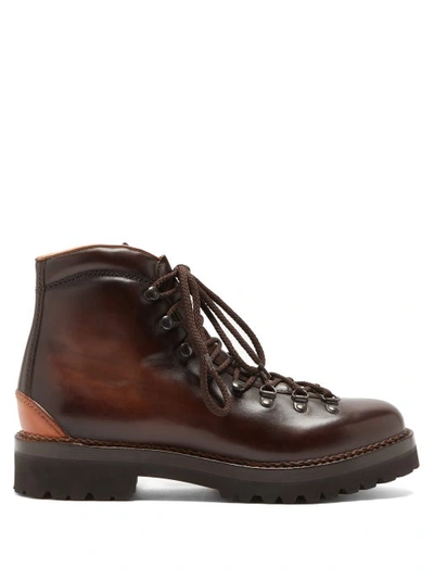 Polo Ralph Lauren Fidel Burnished-leather Boots In Brown