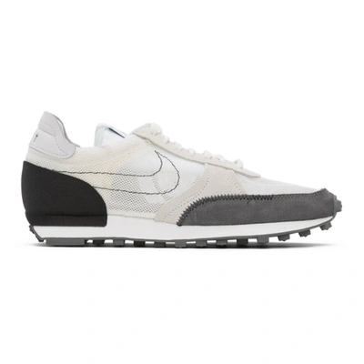 Nike Daybreak Type Leather-trimmed Embroidered Mesh And Suede Sneakers In 100 Wh/blk