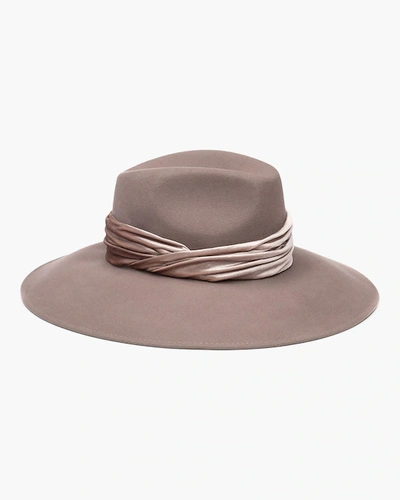 Eugenia Kim Emmanuelle Wool Wide Brim Fedora Hat In Brown
