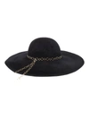 Eugenia Kim Women's Bunny Chain-trimmed Wool Sun Hat In Black
