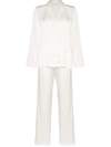 La Perla Button-up Silk Pyjamas In Weiss