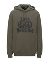 Love Moschino Hooded Sweatshirt In Military Green