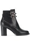 Valentino Garavani Womens Black Rockstud Beatle Leather Heeled Boots 5.5