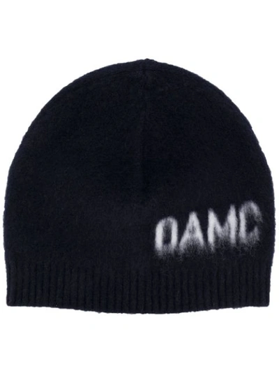 Oamc Logo-jacquard Beanie Hat In Blue