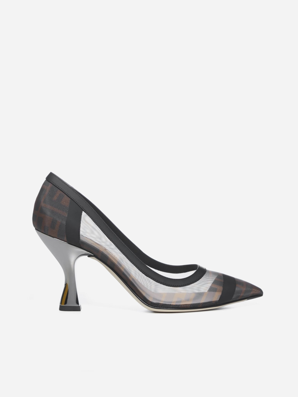 Fendi Colibri Ff Mesh And Leather Pumps In Multi | ModeSens