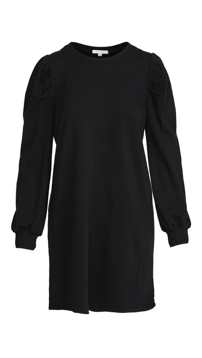 Z Supply Puff Sleeve Sweatshirt Dress In Black