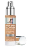 It Cosmetics Your Skin But Better Foundation + Skincare Tan Cool 40 1 oz/ 30 ml