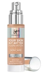 It Cosmetics Your Skin But Better Foundation + Skincare Medium Neutral 33 1 oz/ 30 ml