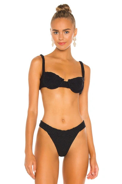 Devon Windsor Everly Bikini Top In Black Woven