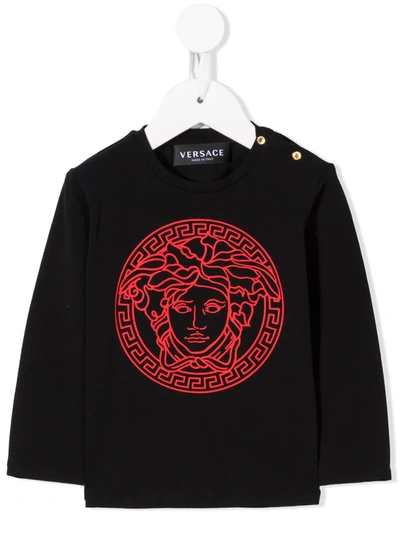 Young Versace Babies' Medusa Head Sweatshirt (6-36 Months) In Black