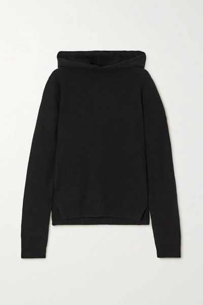 Rick Owens Cashmere And Wool-blend Hoodie In Black