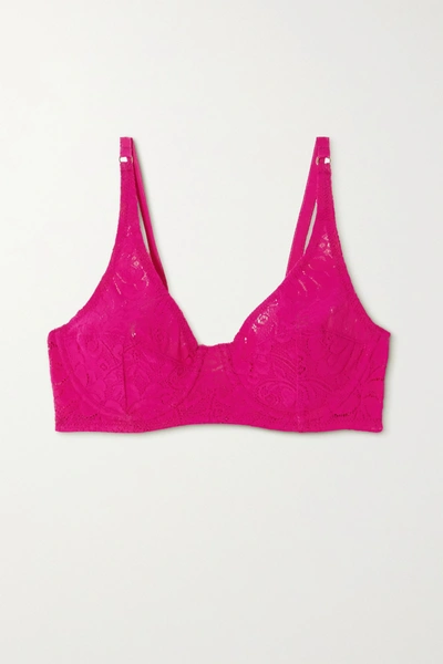 Araks + Net Sustain Waverly Stretch-lace Underwired Soft-cup Bra In Bright Pink