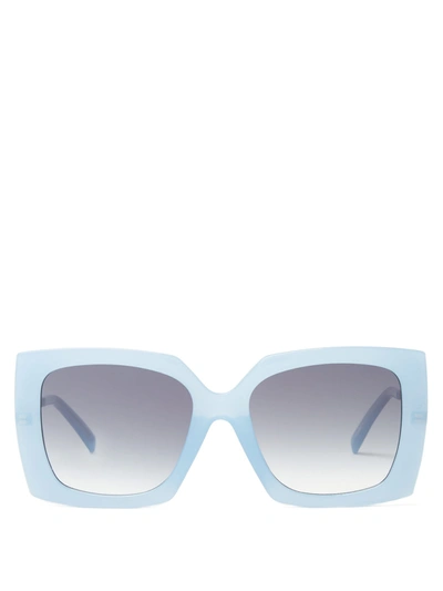 Le Specs Discomania Oversized Square Acetate Sunglasses In Cornflower Blue