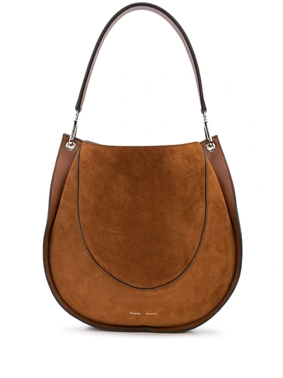 Proenza Schouler Arch Large Suede And Leather Shoulder Bag In Brown