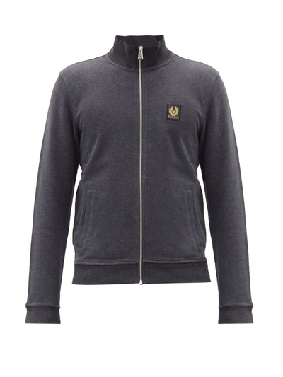 Belstaff High-neck Loopback Cotton-jersey Sweater In Gray