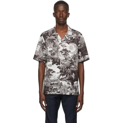 Valentino Black & White Dreamatic Print Shirt In Multicolor