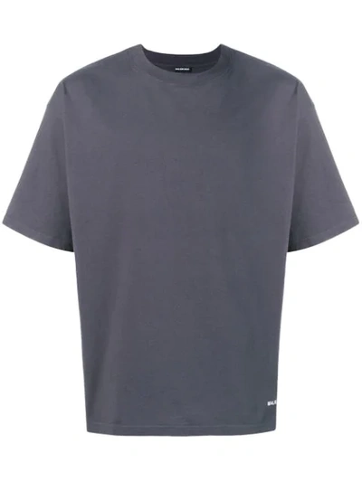 Balenciaga Logo-tab Cotton-jersey T-shirt In Grey