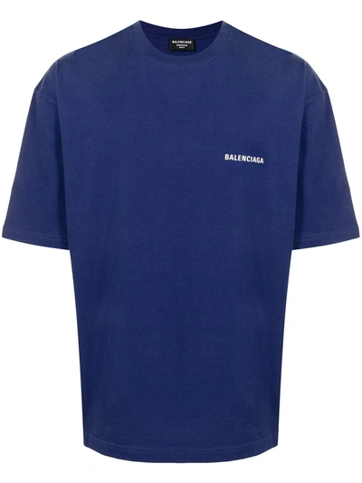 Balenciaga Copyright Logo-print Cotton T-shirt In Blue | ModeSens