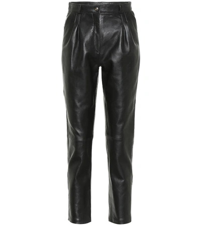 Etro High-rise Slim Leather Pants In Black