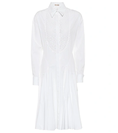 Alaïa Cotton Midi Shirt Dress In White