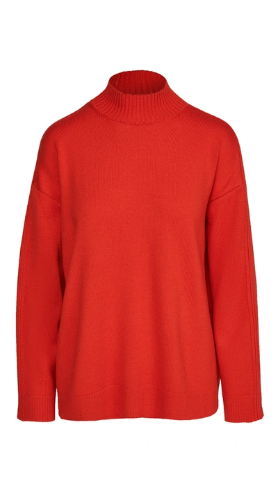 Monse Open Cowl Back Merino Wool Sweater In Code Red