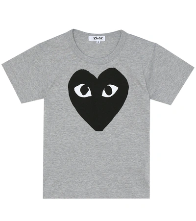 Comme De Garçons Play Big Heart Logo Cotton T-shirt In Grey