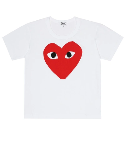 Comme De Garçons Play Heart Logo Cotton T-shirt In White