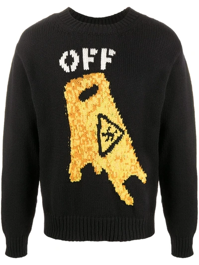 Off-white Pascal Wet Floor Wool Blend Sweater In Black