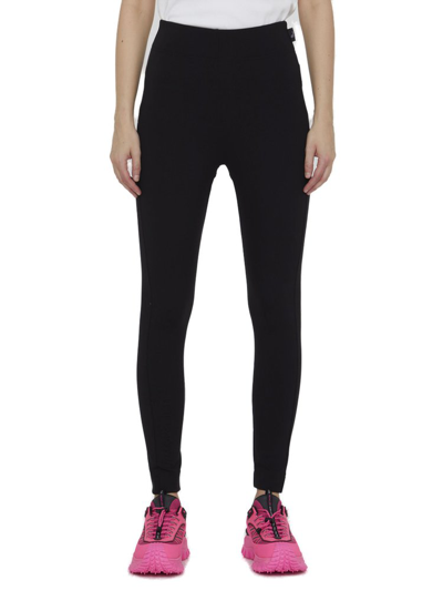 Moncler High-waisted Stirrup Skinny Trousers In Black