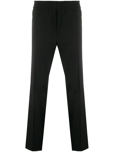 Moncler Mid-rise Straight Leg Trousers In Black