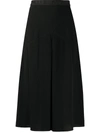 Moncler Logo Band Midi Skirt In Black