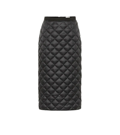 Moncler Feather-down Quilted Pencil Skirt In Black