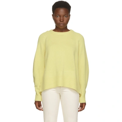 Arch4 Yellow Cashmere Bredin Crewneck Sweater In Limon