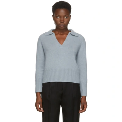 Arch4 Blue Cashmere Clifton Gate Polo Sweater In Cloud