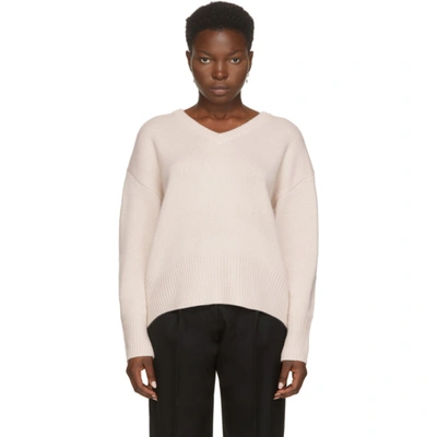 Arch4 Beige Cashmere Battersea V-neck Sweater In Fawn