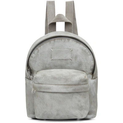 Maison Margiela White Mini Microsuede Backpack In T1003 White