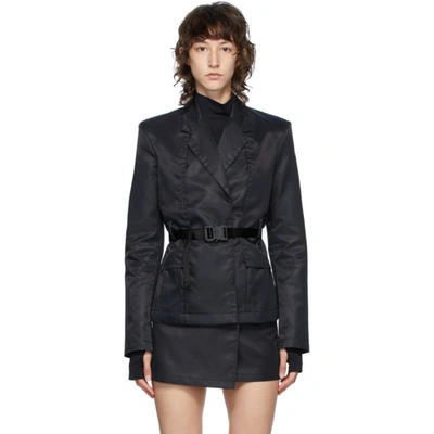 Alyx Tailored Nylon Blazer W/ Belt In 001 Black