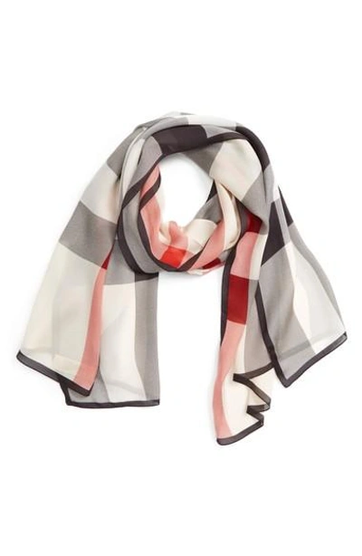 Burberry Mega Check Silk Scarf In Stone