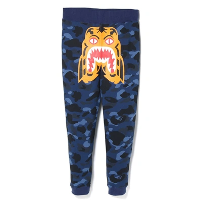 Pre-owned Bape  Color Camo Tiger Slim Sweat Pants Blue